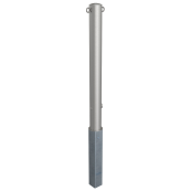 Stainless steel post |  89 mm | removable, self-engaging lockwith hot-dip galvanized ground socket part-no. 470.10 | with triangular locking mechanism acc. with DIN 3223 | with 2 eyelets